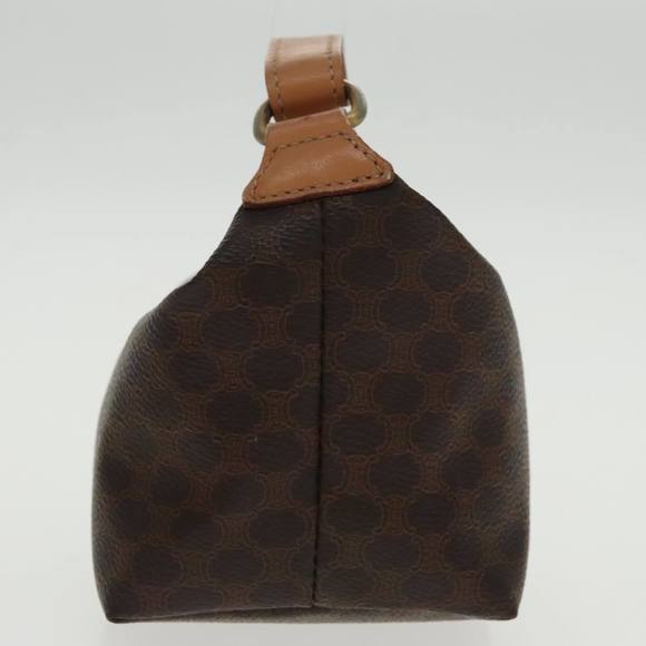 CELINE Macadam Canvas Hand Bag PVC Leather Gold Brown Auth 95581 - Picture 4 of 16